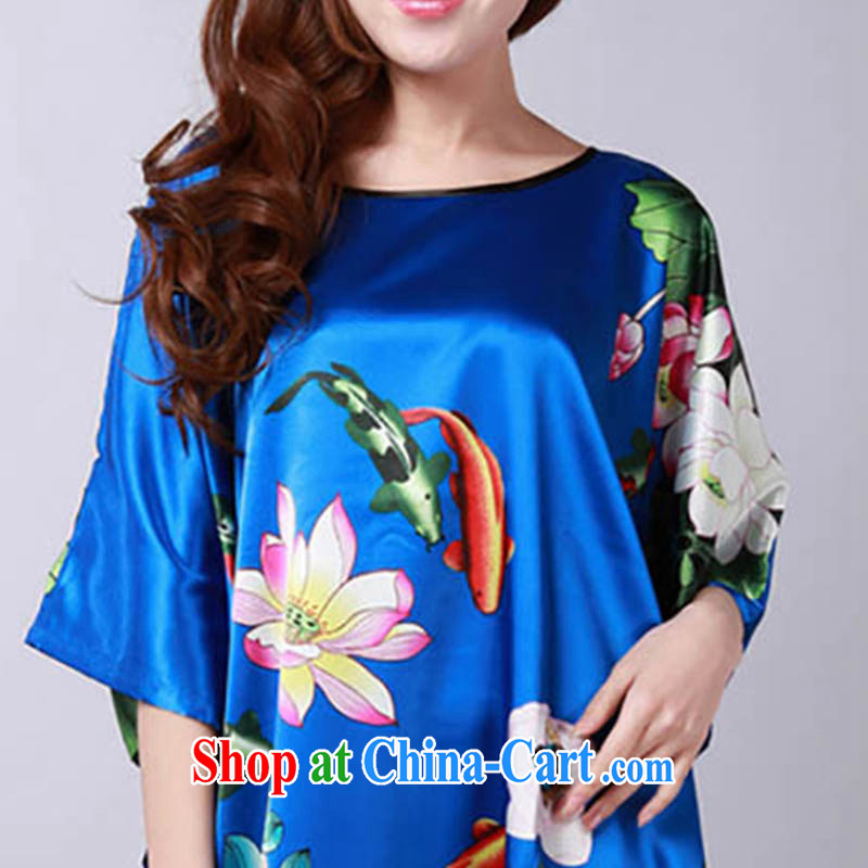 Ko Yo vines into colorful 2015 spring and summer new, robes and stylish and elegant damask-style collar, cuff double-a-robes S 0104 blue are code, capital city sprawl, shopping on the Internet