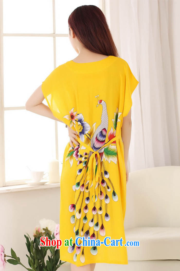 Capital city sprawl 2015 spring and summer new stylish cotton noble Phoenix round-collar short-sleeve style has been and comfortable sleeping skirt S 0114 yellow are code pictures, price, brand platters! Elections are good character, the national distribution, so why buy now enjoy more preferential! Health