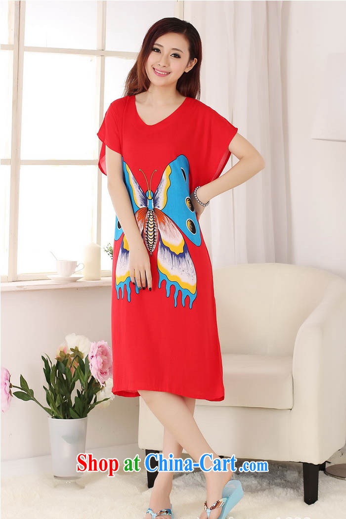 Ko Yo Mephidross 2015 Colorful spring and summer new, robes and stylish cotton round-collar short-sleeve personalized butterfly relaxed and comfortable pajamas S 0119 red are code pictures, price, brand platters! Elections are good character, the national distribution, so why buy now enjoy more preferential! Health