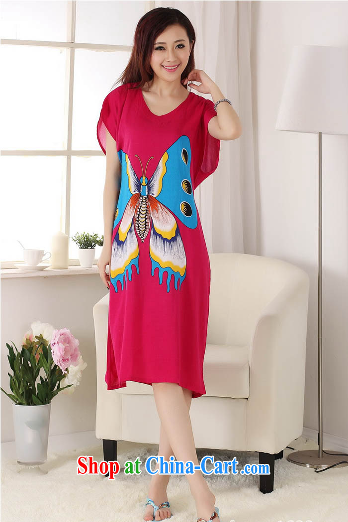 Ko Yo Mephidross 2015 Colorful spring and summer new, robes and stylish cotton round-collar short-sleeve personalized butterfly relaxed and comfortable pajamas S 0119 red are code pictures, price, brand platters! Elections are good character, the national distribution, so why buy now enjoy more preferential! Health