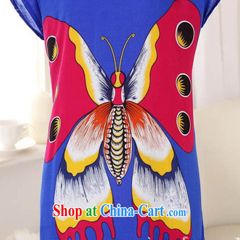 Capital city sprawl 2015 spring and summer new, robes and stylish cotton round-collar short-sleeve personalized butterfly relaxed and comfortable pajamas S 0119 red are code, capital city sprawl, shopping on the Internet