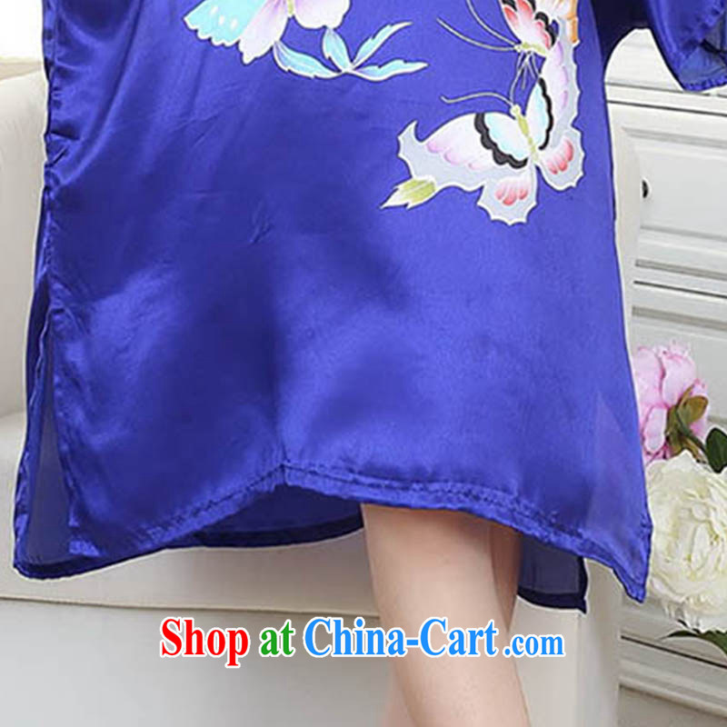 Ko Yo vines into exciting and 2015 spring and summer new, robes and noble emulation, stylish collars, cuffs loose even-robes S 4027 blue are code, capital city sprawl, shopping on the Internet