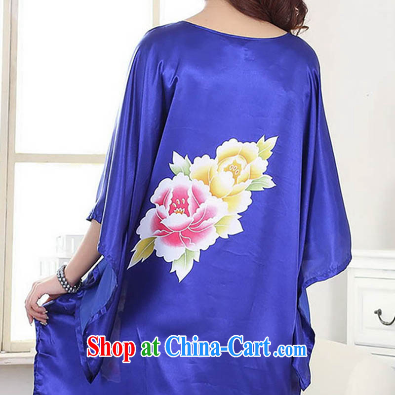 Ko Yo vines into exciting and 2015 spring and summer new, robes and noble emulation, stylish collars, cuffs loose even-robes S 4027 blue are code, capital city sprawl, shopping on the Internet
