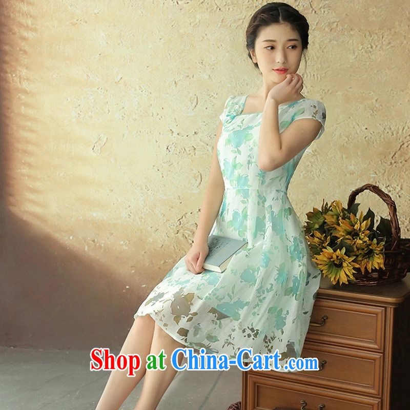 The proverbial hero once and for all as soon as possible by taking summer 2015 new retro style dresses and elegant-low collar sexy skirt blue S, fatally jealous once and for all, and, on-line shopping
