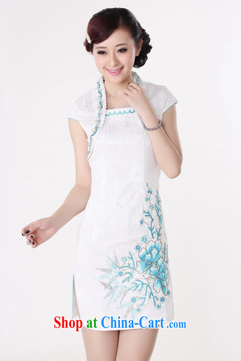 Shanghai, optimize purchase dresses summer improved retro dresses party for pure cotton hand-painted Chinese improved cheongsam dress short white 2XL recommendations 120 - 130 Jack pictures, price, brand platters! Elections are good character, the national distribution, so why buy now enjoy more preferential! Health