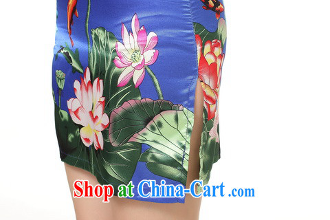 Shanghai, optimize purchase dresses summer improved retro dresses, for a tight silk hand-painted Chinese improved cheongsam dress short white 2XL recommendations 115 - 125 pictures, price, brand platters! Elections are good character, the national distribution, so why buy now enjoy more preferential! Health