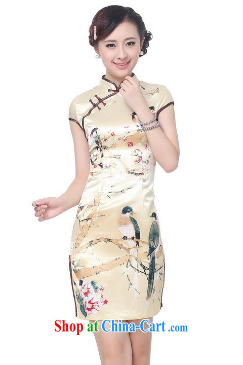 Shanghai, optimize purchase dresses summer improved retro dresses, for a tight silk hand-painted Chinese improved cheongsam dress short gray 2 XL recommendations 120 - 130 Jack pictures, price, brand platters! Elections are good character, the national distribution, so why buy now enjoy more preferential! Health