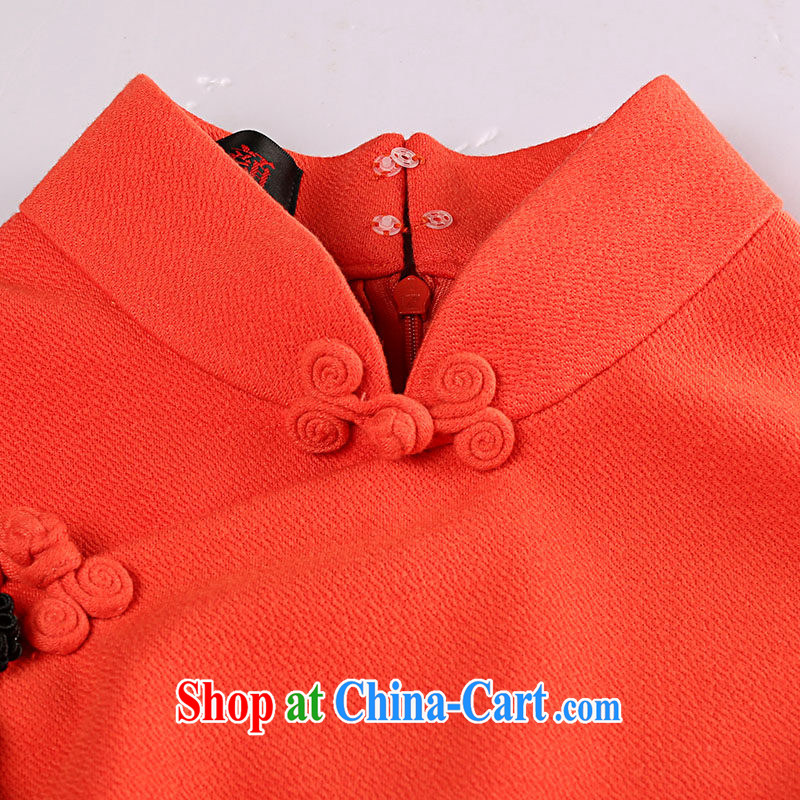 once and for all dump proverbial hero Rome the retro high-end cheongsam dress, Ms. aura cheongsam dress improved stylish orange XL, fatally jealous once and for all, and, on-line shopping