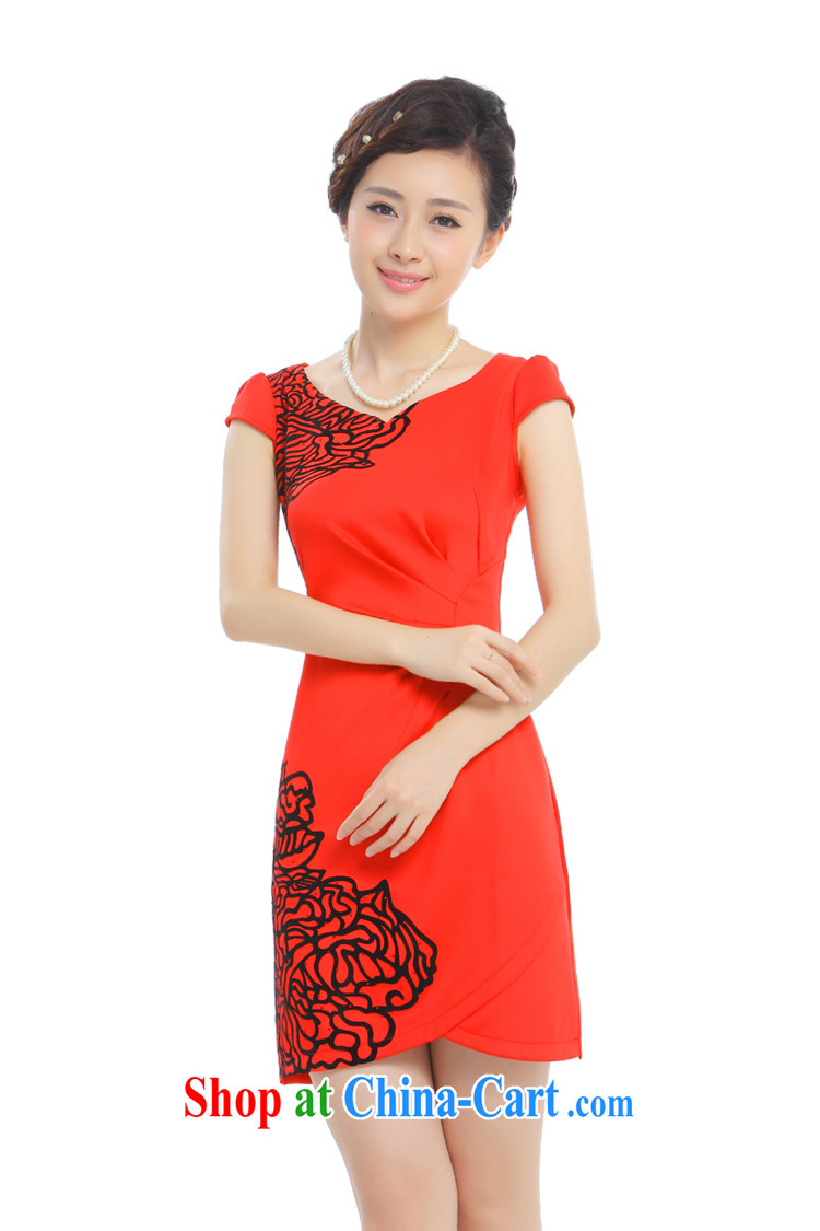 Slim li know dumping fund summer 2015 New China wind bridal short cheongsam dress retro improved cheongsam dress Q A 10 13 - 75 Vermillion red XXL pictures, price, brand platters! Elections are good character, the national distribution, so why buy now enjoy more preferential! Health