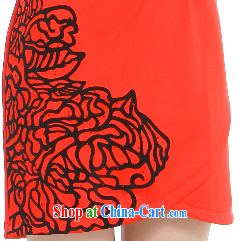 Slim li know dumping gradually summer 2015 New China wind bridal short cheongsam dress retro improved cheongsam dress Q A 10 13 - 75 Vermillion red XXL, slim Li (Q . LIZHI), online shopping