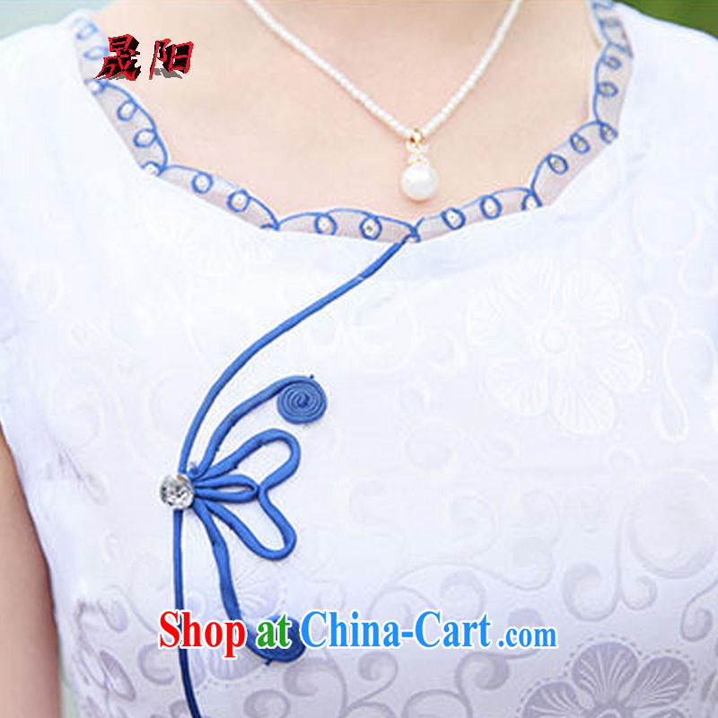 Sung Yang 2015 new summer dresses Korean beauty with half sleeve fine embroidery China wind cheongsam stylish dress flower vase XXL, Sung-yang (shengyang), online shopping