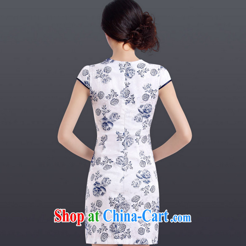 And, according to Cheong Wa Dae take Mrs girl cheongsam dress improved stylish embroidered daily sexy cheongsam Chinese Antique female LYE 7012 Blue on white flower XXL, in accordance with (leyier), shopping on the Internet