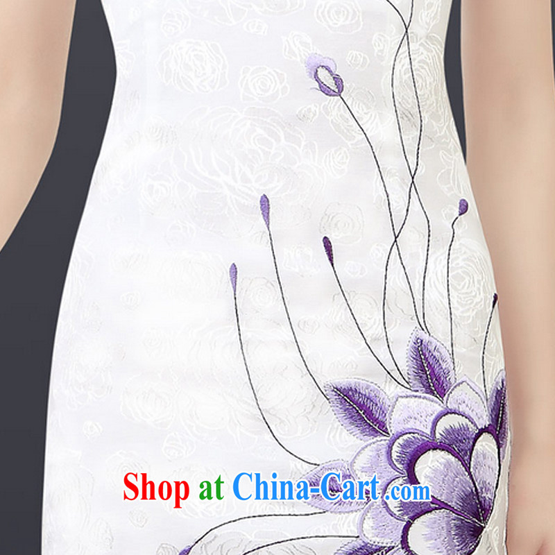 And, according to Mr Ronald ARCULLI cheongsam embroidered short sleeves cultivating improved cheongsam sepia landscape cheongsam dress female LYE 1301 white M, and, in accordance with (leyier), and, on-line shopping