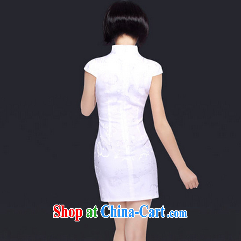 And, in accordance with modern embroidery cheongsam improved summer day Chinese qipao dresses LYE 1289 white L, in accordance with (leyier, qipao/Tang, and shopping on the Internet