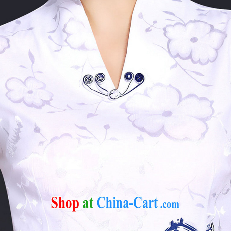 And, in accordance with modern embroidery cheongsam improved summer day Chinese qipao dresses LYE 1289 white L, in accordance with (leyier, qipao/Tang, and shopping on the Internet