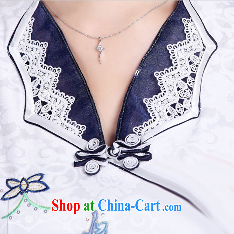 And, in accordance with China's summer wind antique stamp improved stylish dresses small lapel painting dresses LYE 1357 white XXL, in accordance with (leyier), and, on-line shopping