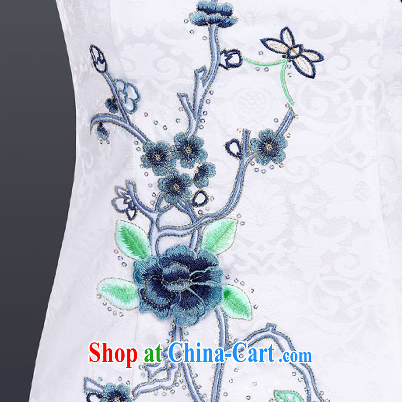 And, in accordance with China's summer wind antique stamp improved stylish dresses small lapel painting dresses LYE 1357 white XXL, in accordance with (leyier), and, on-line shopping