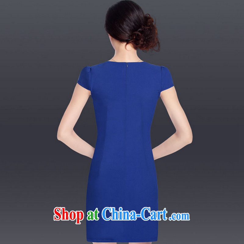 And, in accordance with improved modern cheongsam dress summer embroidery daily lady cheongsam dress LYE 1359 blue L, in accordance with (leyier), shopping on the Internet