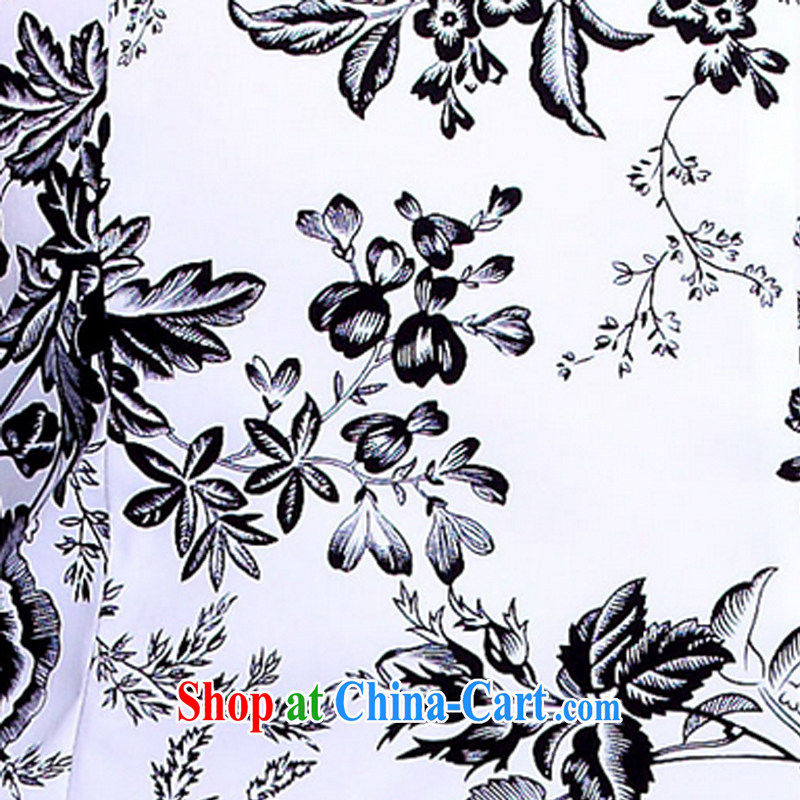 And, in accordance with daily stamp duty cultivating cheongsam dress improved stylish Chinese Antique white dresses female LYE 1201 white black flower XXL, in accordance with (leyier), shopping on the Internet