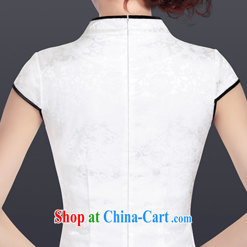 And, in accordance with Chinese Antique hand-painted short sleeve cheongsam dress improved stylish everyday dresses skirts female LYE 1701 white M, in accordance with (leyier), shopping on the Internet