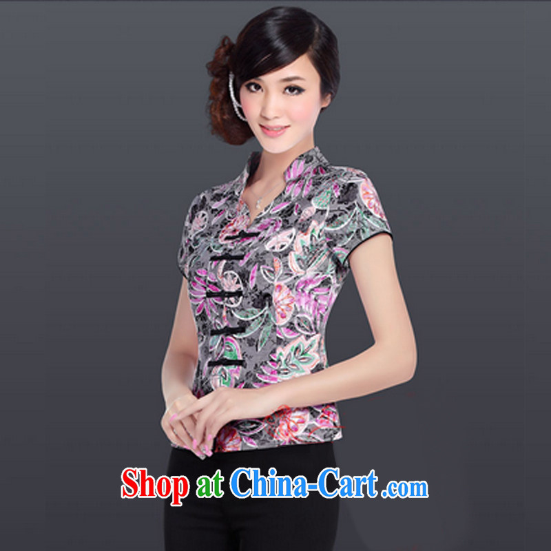 And, according to the load routine improved Chinese antique dresses female Chinese LYE 1339 purple floral package M