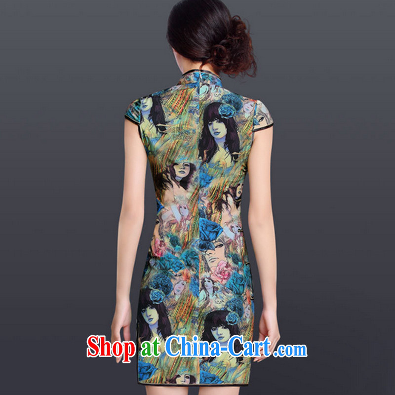 And, in accordance with Chinese Antique improved stylish everyday robes-cultivating maize cheongsam dress LYE 1306 blue XXL, in accordance with (leyier), shopping on the Internet