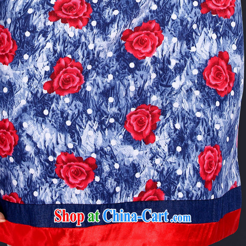 And, in accordance with cheongsam dress stylish cultivating short-sleeved daily outfit girls summer retro stamp cheongsam LYE 5135 blue XXL, in accordance with (leyier), shopping on the Internet