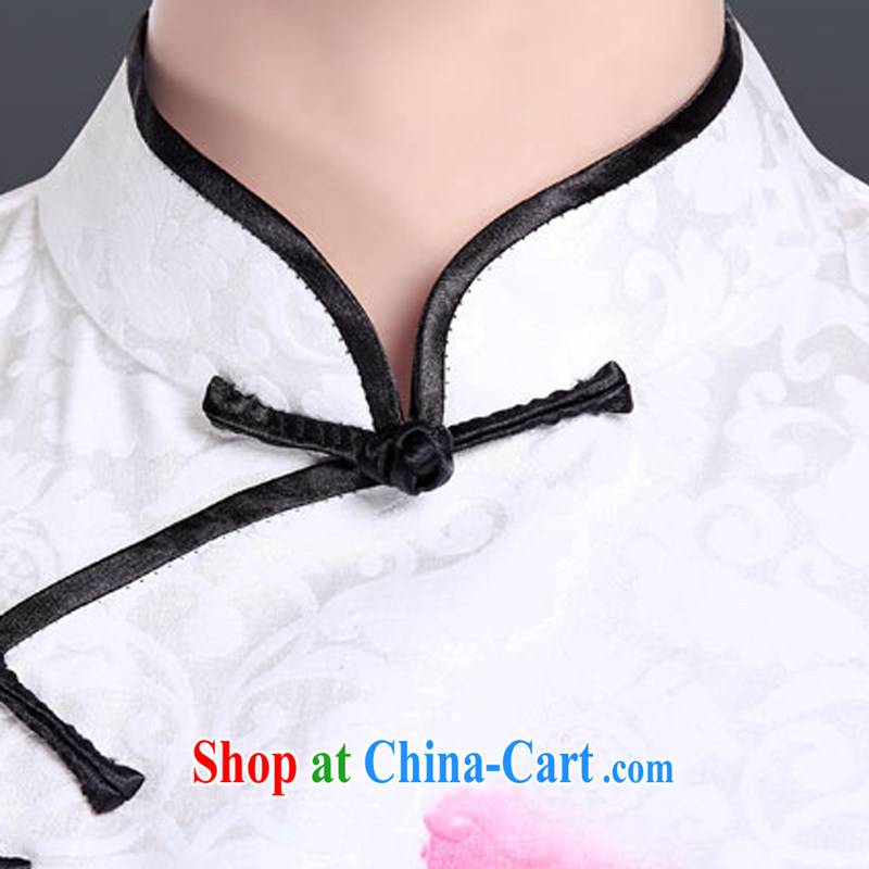 And, in accordance with the lead hand-painted low-power's cheongsam dress improved Stylish Girl cheongsam daily retro LYE 1703 white XXL, in accordance with (leyier), online shopping
