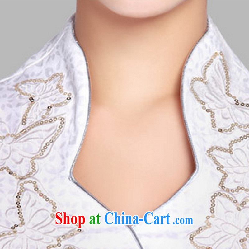 And, in accordance with girls and stylish Chinese daily retro improved cheongsam dress embroidered cheongsam LYE 5110 white XL, and, in accordance with (leyier), online shopping