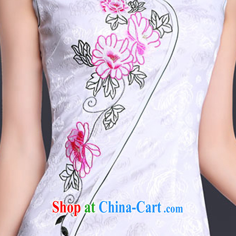 And, according to Mr Ronald ARCULLI improved stylish and elegant cheongsam dress Chinese Antique embroidered sexy everyday dresses female LYE 1317 white L, in accordance with (leyier), shopping on the Internet