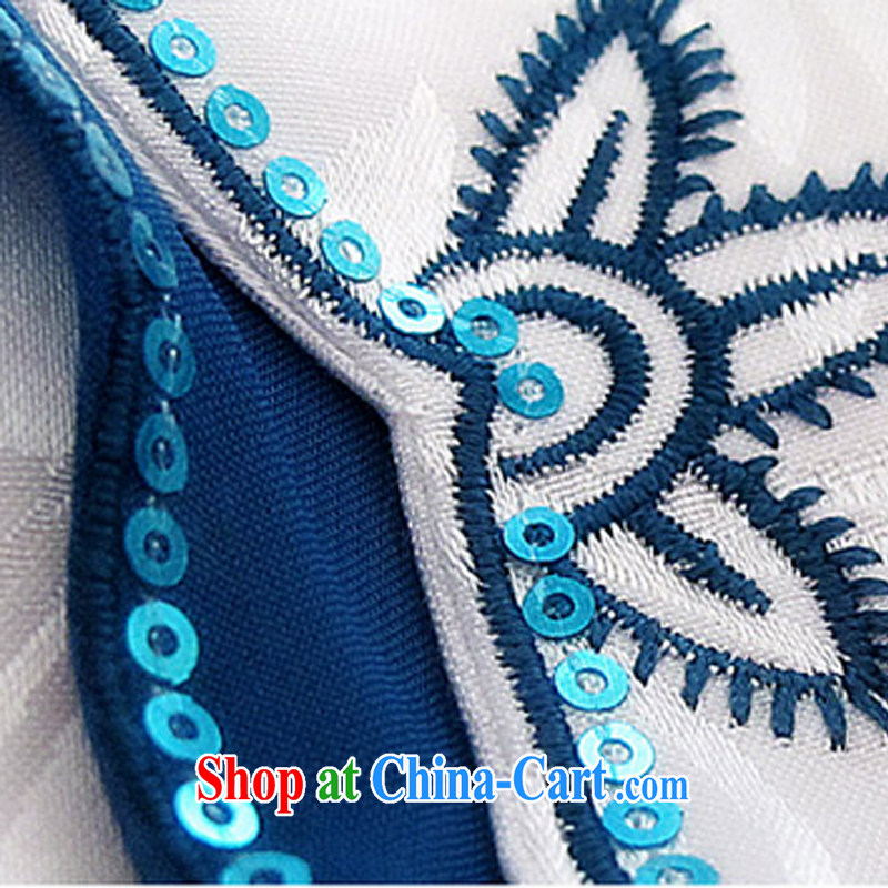And, in accordance with antique improved cheongsam dress short, cultivating the buckle embroidered classic summer day qipao dresses female LYE 8802 white XXL, in accordance with (leyier), and, on-line shopping