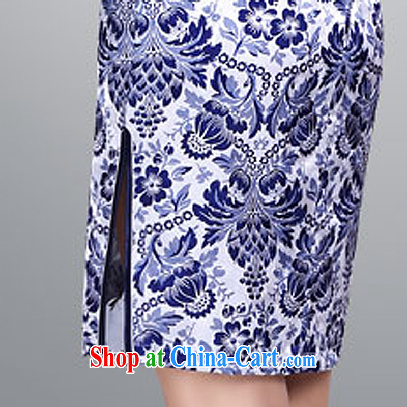 And, in accordance with traditional costumes blue and white porcelain antique Ethnic Wind improved cheongsam dress daily retro LYE 9014 blue XXL, in accordance with (leyier), and, on-line shopping