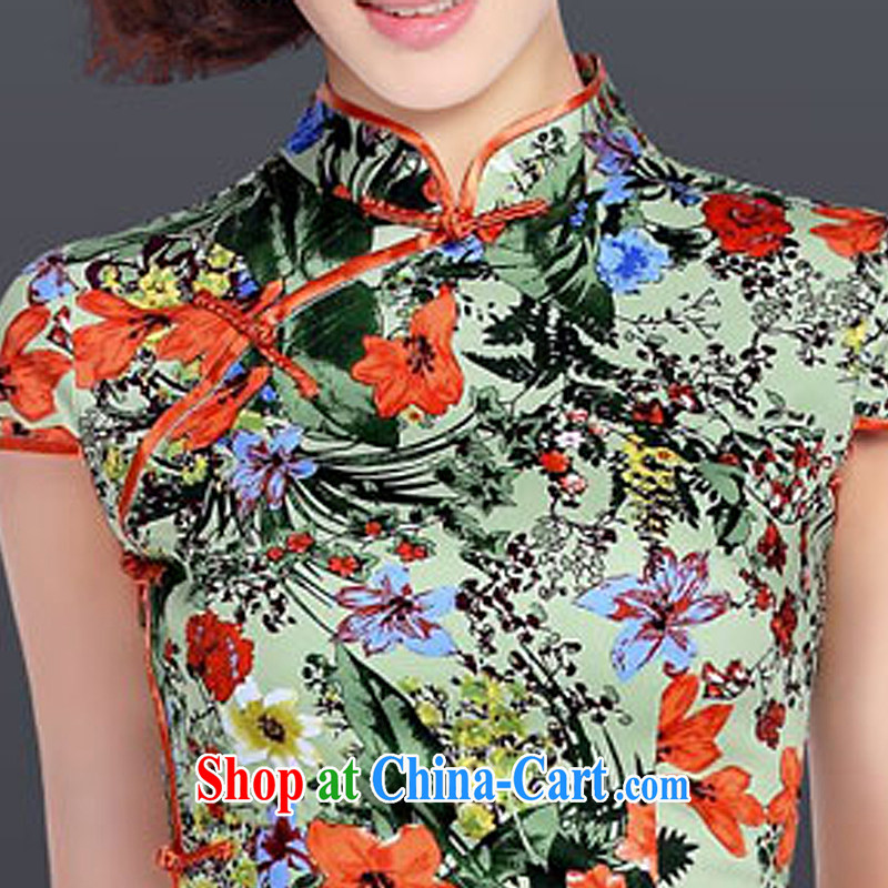 And, in accordance with the adopted improved retro dresses skirt Chinese daily low-power's dress cheongsam dress Ethnic Wind LYE 1601 green XXL, and, in accordance with (leyier), online shopping