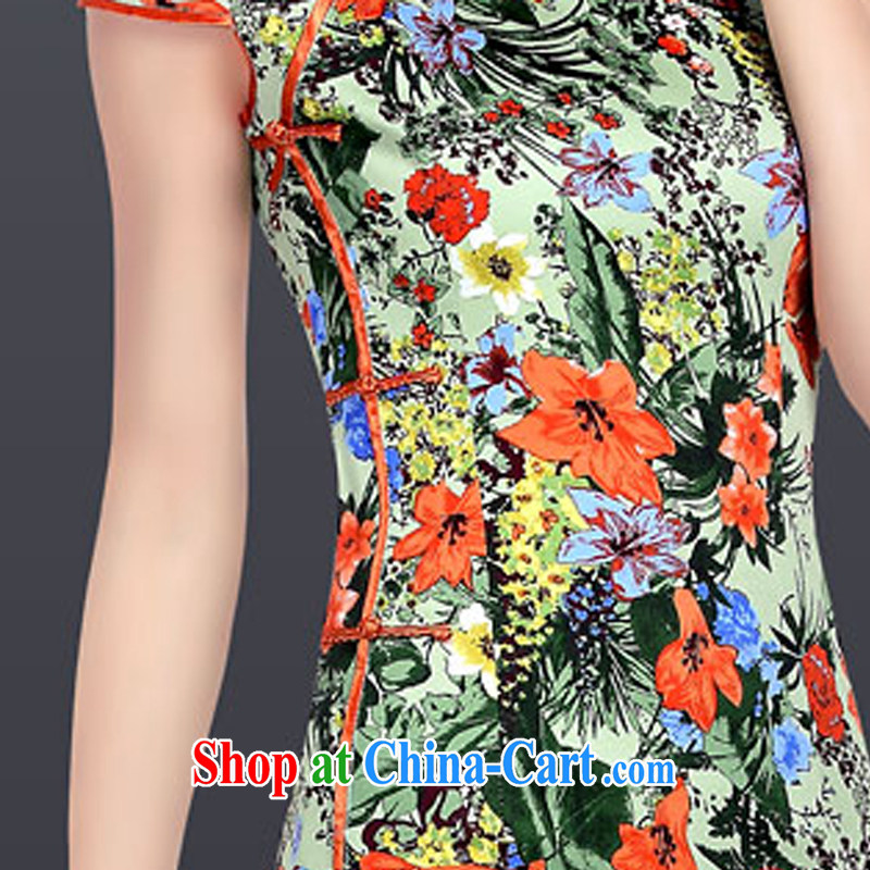 And, in accordance with the adopted improved retro dresses skirt Chinese daily low-power's dress cheongsam dress Ethnic Wind LYE 1601 green XXL, and, in accordance with (leyier), online shopping