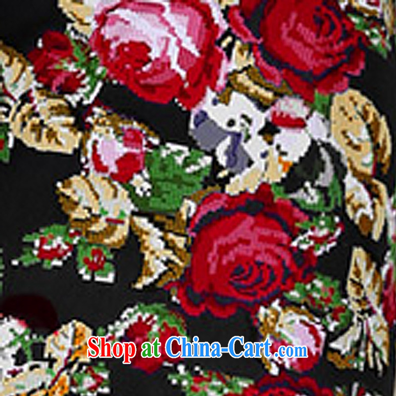 And, in accordance with summer short-sleeved short cheongsam girls retro stamp elegant and refined daily girl cheongsam dress LYE 1392 black XXL, in accordance with (leyier), shopping on the Internet