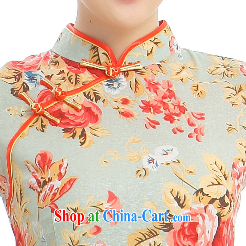 Slim li know fragrant summer 2015 new retro elegant Chinese style classical charm and comfortable cotton the cheongsam dress Q 62,391 - 7 crimson red fuser, XXL, slim Li (Q . LIZHI), online shopping