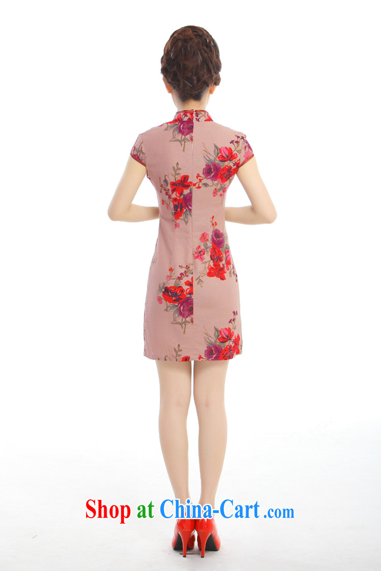 Slim li know choreographer summer 2015 new elegant Chinese style retro cotton the cheongsam stylish improved Q 62,391 - 3 ochre red floral XXL pictures, price, brand platters! Elections are good character, the national distribution, so why buy now enjoy more preferential! Health