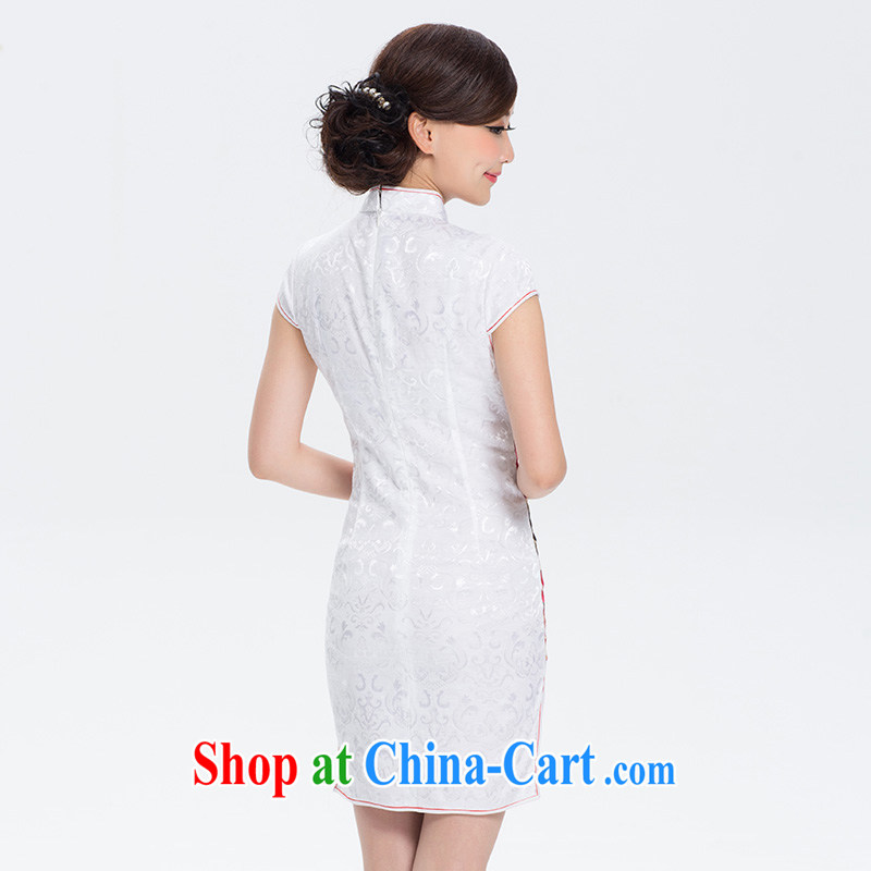 once and for all the proverbial hero infected with retro cheongsam dress summer dresses, skirts improved daily fashion beauty short white 2XL, fatally jealous once and for all, and, online shopping