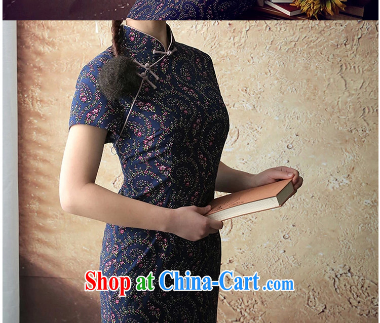 once and for all elections as soon as possible fatally jealous of Mephidross snow woven stamp retro improved cheongsam dress 2015 summer stylish new outfit blue S pictures, price, brand platters! Elections are good character, the national distribution, so why buy now enjoy more preferential! Health