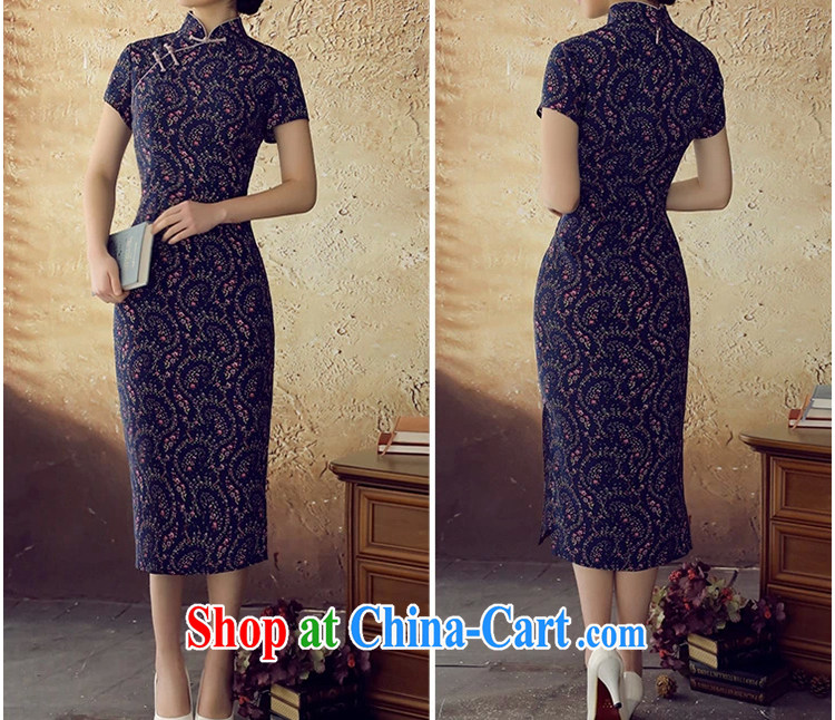 once and for all and fatally jealous of Mephidross snow spinning, Retro new cheongsam dress summer dress qipao improved daily blue S pictures, price, brand platters! Elections are good character, the national distribution, so why buy now enjoy more preferential! Health