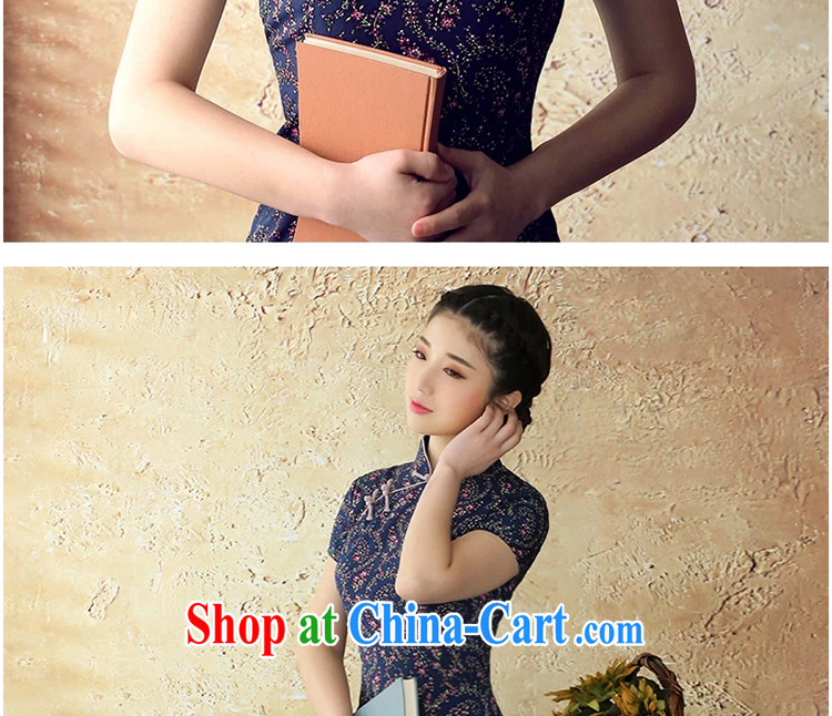 once and for all and fatally jealous of Mephidross snow spinning, Retro new cheongsam dress summer dress qipao improved daily blue S pictures, price, brand platters! Elections are good character, the national distribution, so why buy now enjoy more preferential! Health