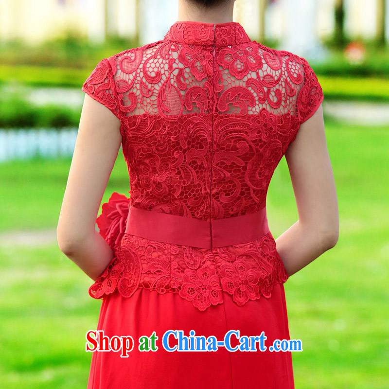 The bride's new lace cheongsam stylish wedding red toast wedding service long qipao 294 short L, the bride, shopping on the Internet