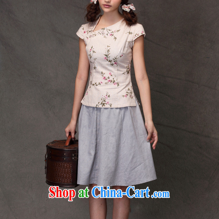 kam world the Hyatt 2015 summer new women with small floral ethnic wind-buckle cotton the arts, antique ethnic wind cheongsam shirt cultivating short-sleeved T shirts small shirts forgetting D. Crescent collar S pictures, price, brand platters! Elections are good character, the national distribution, so why buy now enjoy more preferential! Health
