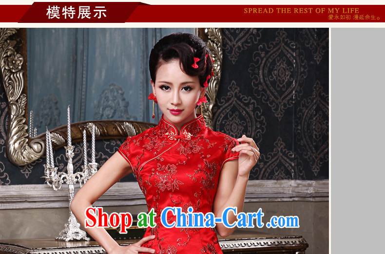Early definition 2015 New Red wedding toast Service Improved short retro lace cheongsam Evening Dress red L pictures, price, brand platters! Elections are good character, the national distribution, so why buy now enjoy more preferential! Health