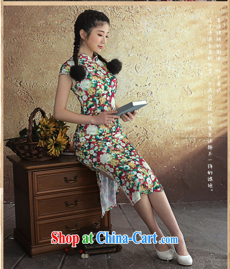 once and for all and fatally jealous fruit Song snow woven retro new cheongsam dress summer cheongsam dress improved daily fashion blue XL pictures, price, brand platters! Elections are good character, the national distribution, so why buy now enjoy more preferential! Health