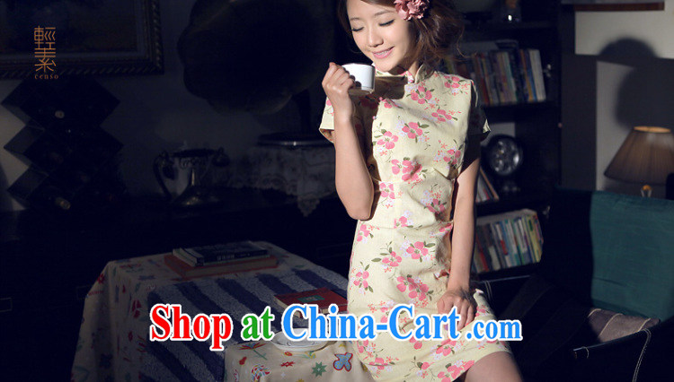 light quality retro improved stylish summer cotton Ma ethnic wind cheongsam dress female new linen short cheongsam terrace, M pictures, price, brand platters! Elections are good character, the national distribution, so why buy now enjoy more preferential! Health