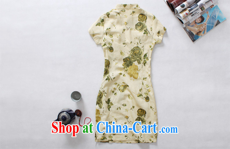 light quality retro improved stylish summer cotton Ma ethnic wind cheongsam dress female new linen short cheongsam terrace, M pictures, price, brand platters! Elections are good character, the national distribution, so why buy now enjoy more preferential! Health