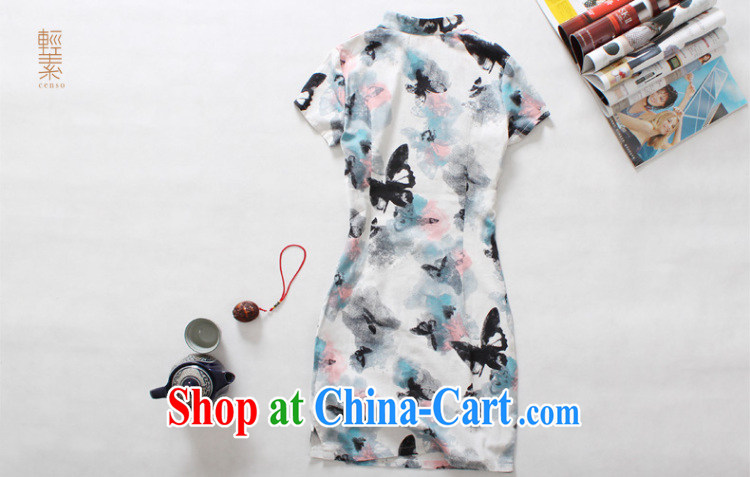 light quality retro improved stylish summer cotton Ma dresses ethnic wind cheongsam dress new linen short dresses, red L pictures, price, brand platters! Elections are good character, the national distribution, so why buy now enjoy more preferential! Health