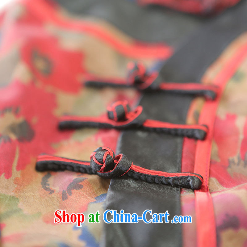 once and for all - begonia fatally jealous no fragrant cloud yarn Silk Cheongsam upscale retro summer new cheongsam dress improved red 2 XL - October 30 will ship once and for all, and proverbial hero, shopping on the Internet