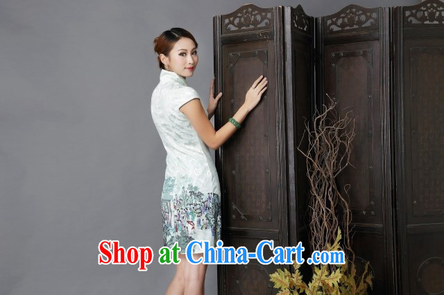 Clearly, Venmer Ethnic Wind New Tang with stylish and improved Daily Beauty sexy cheongsam dress 6635 light green XL pictures, price, brand platters! Elections are good character, the national distribution, so why buy now enjoy more preferential! Health